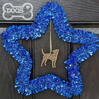 Bespoke Blue Star Dog Breed Christmas Wreath